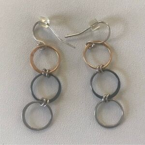 Tri Color Sterling Vermeil Earrings